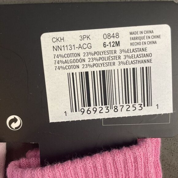 Nike 3 pack non slip lightweight baby girl socks 6-12 Months new - Picture 7 of 7